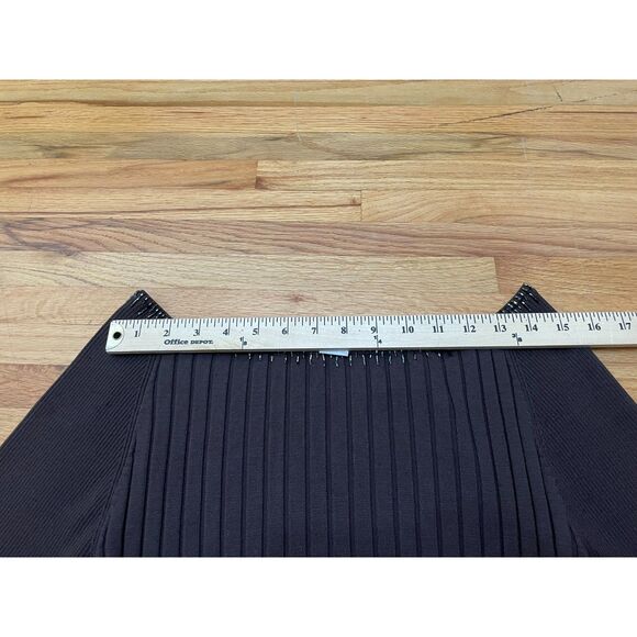 Cache Women's M Brown Blouse Silk Top Beaded Y2k Boho Scoop Neck Vintage - Picture 7 of 9